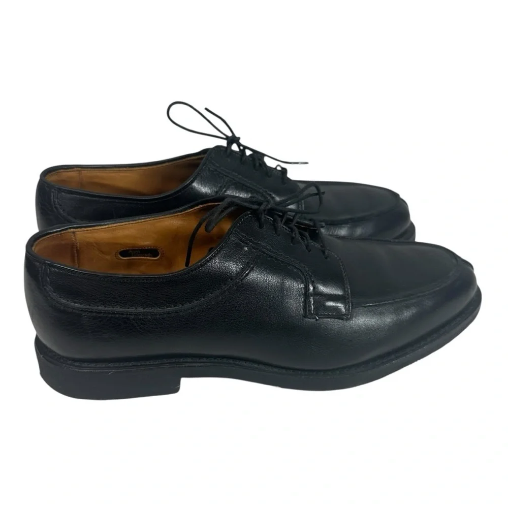 ALLEN EDMONDS Men's 8.5 Stockbridge Black Leather Split toe Lace Up Oxford shoe